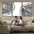 Abstract Large Tree Rings – Minimalist Black and White Wood