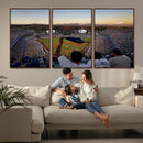 Dodger Stadium Sunset Game Triple Canvas Wall Art - Los