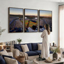 Dodger Stadium Sunset Game Triple Canvas Wall Art - Los