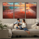 Sunset Beach Wall Art | Ocean Canvas Print | Coastal Wall