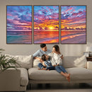 Vibrant Sunset Beach Wall Art - Ocean Sunset Canvas Print |