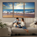 Serene Ocean Sunset Canvas Wall Art - Beach Waves at Sunset,