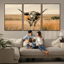 Texas Cow Wall Art Canvas Print for Farm House Wall Decor, by MyGreatCanvas | Canvas Wall Art Prints | Photo Prints & Wall Decor