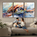 Watercolor Sea Turtle Wall Art Canvas Print - Vibrant Ocean