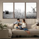 Vintage Farmhouse Black and White Triptych Wall Art – Giclee