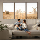 Vintage Farmhouse Triptych Wall Art – Giclée Canvas