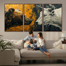 Bear and Bull Wall Art Canvas Print – Abstract Animal