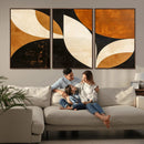 Geometric Abstract Wall Art Canvas Print, Mid Century Modern