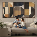 Modern Brown Wabi Sabi Wall Art Canvas Print Set – Framed