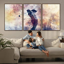 Abstract Watercolor Golf Player Wall Art Canvas Print