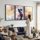 Abstract Watercolor Golf Player Wall Art Canvas Print