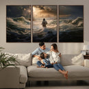 Jesus Walking on Water Wall Art Canvas Print - Religious