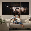 Texas Longhorn Wall Art Canvas Print | Western Ranch Decor |