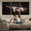 Texas Longhorn Wall Art Canvas Print | Western Ranch Decor |