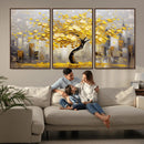 Golden Tree Canvas Print | Abstract Wall Art for Modern