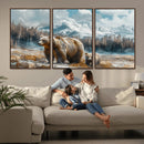 Bear and Baby Bear Wall Art Canvas Print