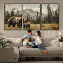 Rustic Grizzly 399 Bear Family Wall Art Canvas Print by MyGreatCanvas | Canvas Wall Art Prints | Photo Prints & Wall Decor
