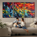 Vibrant Abstract Leaf Wall Art Canvas Print | Bold Colorful