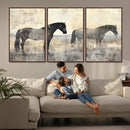 Vintage Horses Wall Art Canvas Print