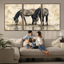 Chinese Style Abstract Black Horses Wall Art Canvas Print - by MyGreatCanvas | Canvas Wall Art Prints | Photo Prints & Wall Decor