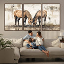 Vintage Horses Wall Art | Ready to Hang and Framed Triptych by MyGreatCanvas | Canvas Wall Art Prints | Photo Prints & Wall Decor