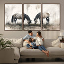 Chines Ink Style Vintage Horses Wall Art Canvas Print for by MyGreatCanvas | Canvas Wall Art Prints | Photo Prints & Wall Decor