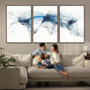 Flight Route Map Wall Art Canvas Print, Abstract Air Traffic