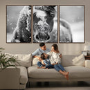 Black and White Horse Winter Wall Art | Ready to Hang and