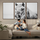White Horse Wall Art | Ready to Hang and Framed | Winter