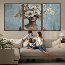 Golden Petal Wall Art - Petal Silhouette Woman Wall Art by MyGreatCanvas | Canvas Wall Art Prints | Photo Prints & Wall Decor