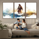 Watercolor Jesus Walking Wall Art Print, Jesus Water Canvas