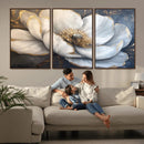 White Magnolia Flower Wall Art Canvas Print | Abstract