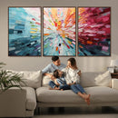 Radiant Bloom Abstract Floral Wall Art Canvas Print -