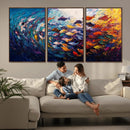 Vibrant Abstract Fish Swarm Art – Colorful Fish Inspired by MyGreatCanvas | Canvas Wall Art Prints | Photo Prints & Wall Decor