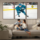 San Jose Sharks Ice Hockey Player Wall Art Canvas Print