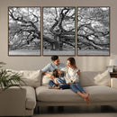 Black White Angel Oak Tree Wall Art - Timeless