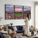 Carter-Finley Stadium Art Sunset Game Triple Canvas Wall Art
