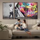 Banksy Print - Street Art Canvas Wall Art - Kids Revealing