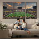 University of Michigan Wolverines Print Canvas, Football