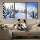 Winter Ski Lift Wall Art Print - Landscape Wall Art | Snowy