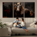 Abstract Black Horse Canvas Print for Farmhouse Wall Art | by MyGreatCanvas | Canvas Wall Art Prints | Photo Prints & Wall Decor
