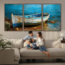 Vintage Boat on Tranquil Waters | Coastal Wall Art for