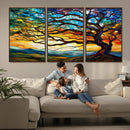 Vibrant Mosaic Tree of Life Wall Art | Stained Glass Style