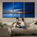 Blue Sunset Ocean Canvas Wall Art Print – Serene Coastal by MyGreatCanvas | Canvas Wall Art Prints | Photo Prints & Wall Decor