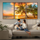 Tropical Sunset Beach Canvas Wall Art Print – Vibrant Palm by MyGreatCanvas | Canvas Wall Art Prints | Photo Prints & Wall Decor