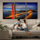 Large Wall Art San Francisco Canvas Print - Wonderful Golden