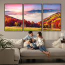 Autumn Mountain Foggy Landscape Wall Art Canvas Print | by MyGreatCanvas | Canvas Wall Art Prints | Photo Prints & Wall Decor