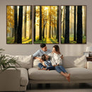 Sunlit Forest Wall Art Canvas Print – Large Framed Woodland