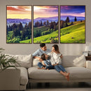 Green Hills and Sunset Wall Art Print - Scenic Landscape by MyGreatCanvas | Canvas Wall Art Prints | Photo Prints & Wall Decor