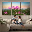 Pink Flower on the Mountain Canvas Print, Framed Pink Flower